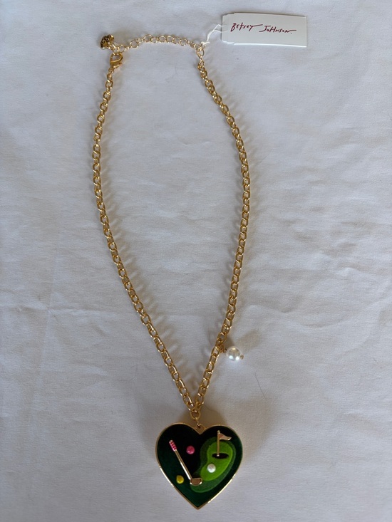 Betsey Johnson Jewelry - Betsey Johnson Gold Plated Heart Golf Pendant and Pearl Necklace NWT
